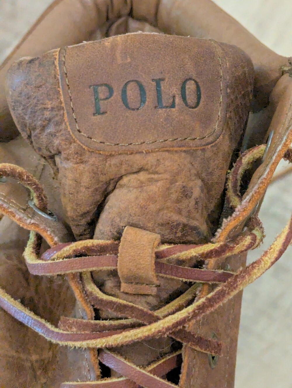 Polo Ralph Lauren Tedd Waxy Pull Up Leather Chukka Boots Men's 10.5D Brown - Picture 11 of 12